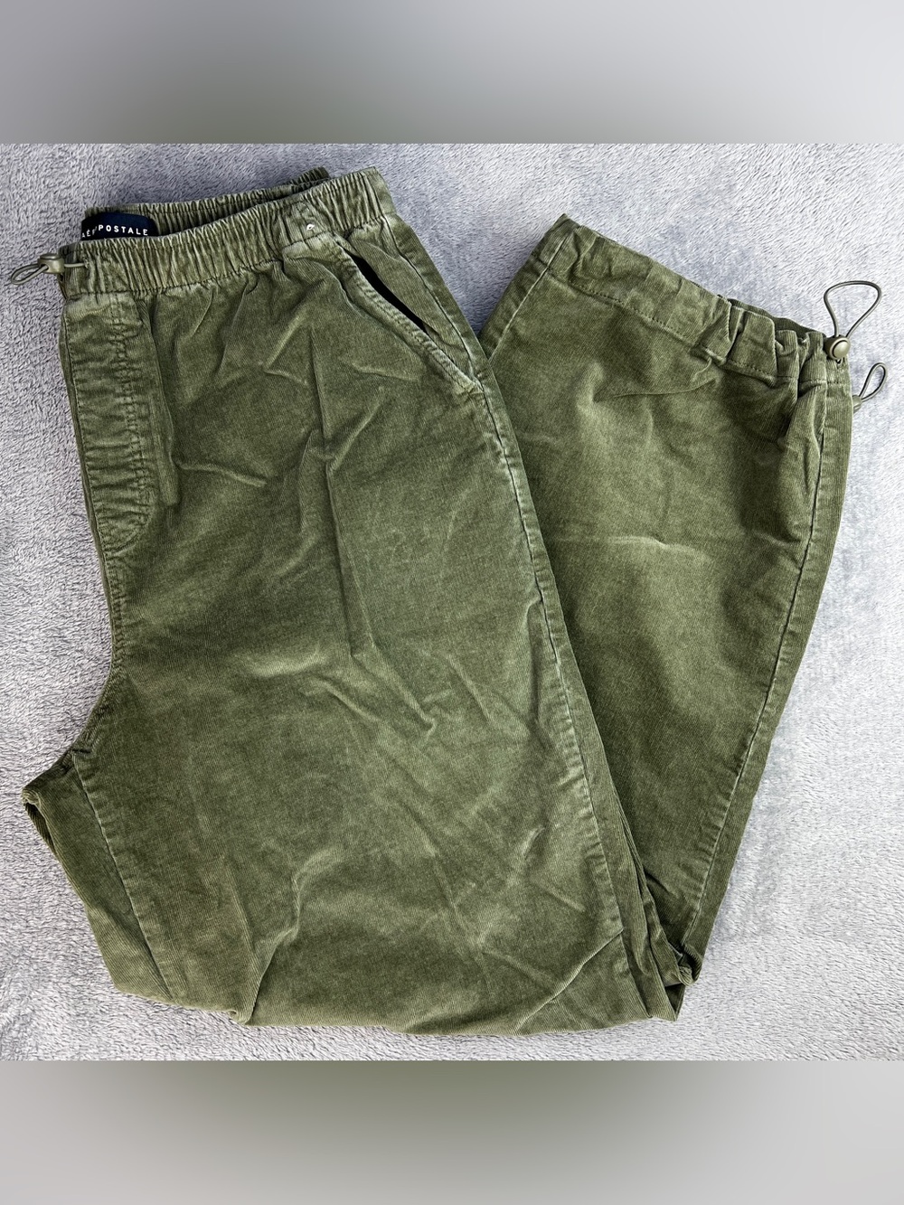 Aeropostale Unisex Adult Large Olive Green Parachute Pants 32x29 Corduroy